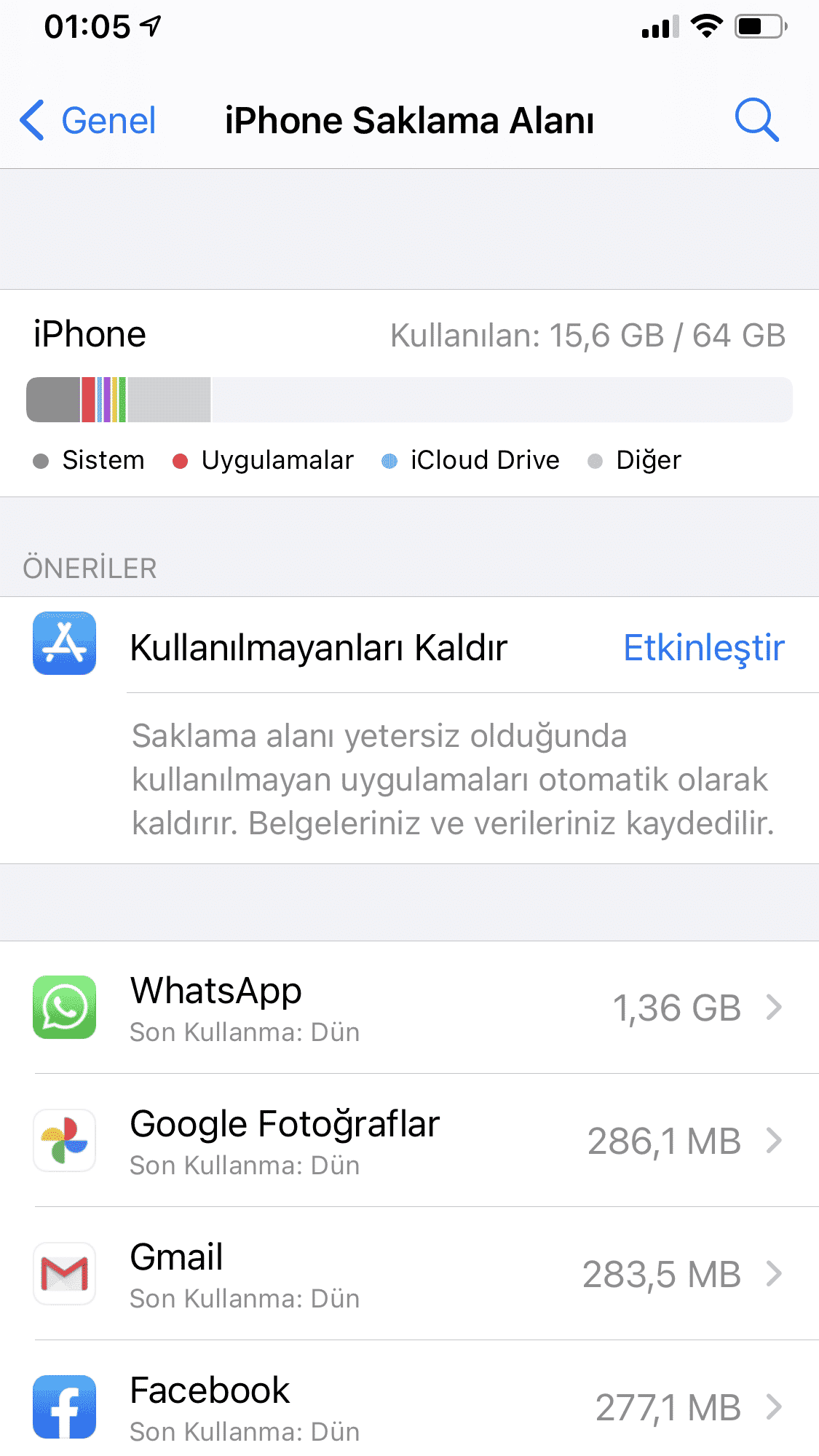 iphoneda yer açmak